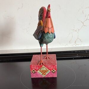 Jim Shore Colorful Rooster Figurine - Red, Green, Orange